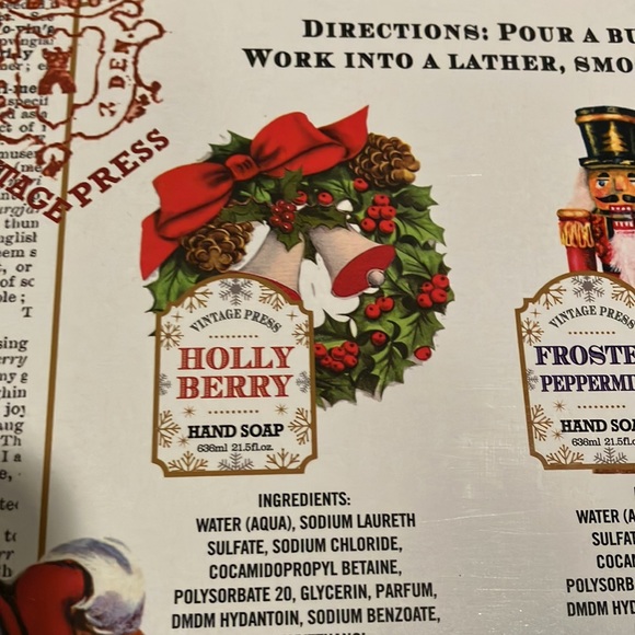 HolidayVintage Press Hand Soaps. Brand New out of box because weight. Beautiful - Picture 5 of 8
